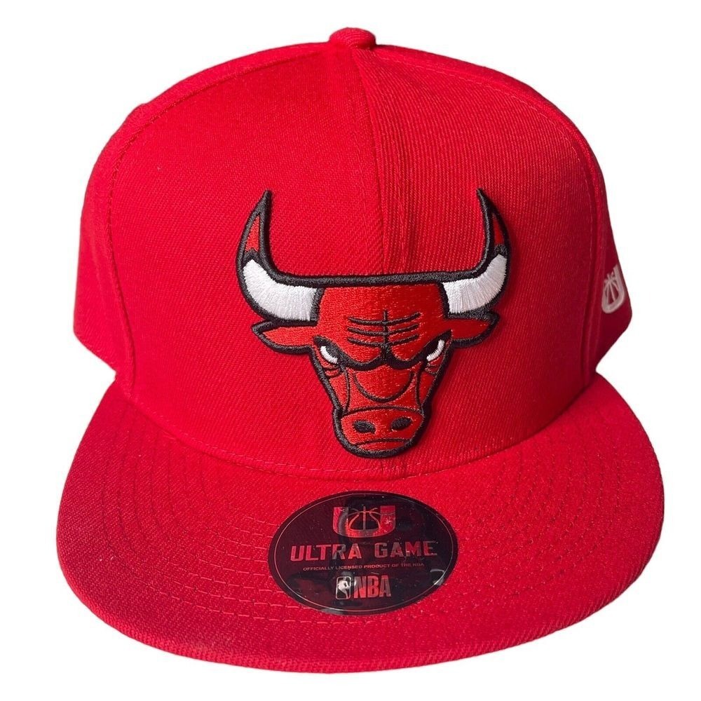 Chicago‎ Bulls Ultra Game NBA Red Snapback Hat Cap Adult OSFM
